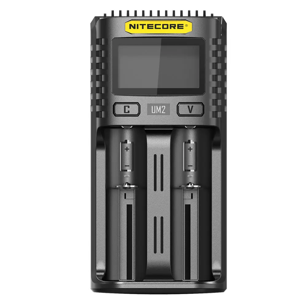 NITECORE UM2 автоматическое универсальное 3а быстрое зарядное устройство интеллектуальное USB Двухслотовое зарядное устройство ЖК-дисплей литий-ионный IMR аккумулятор