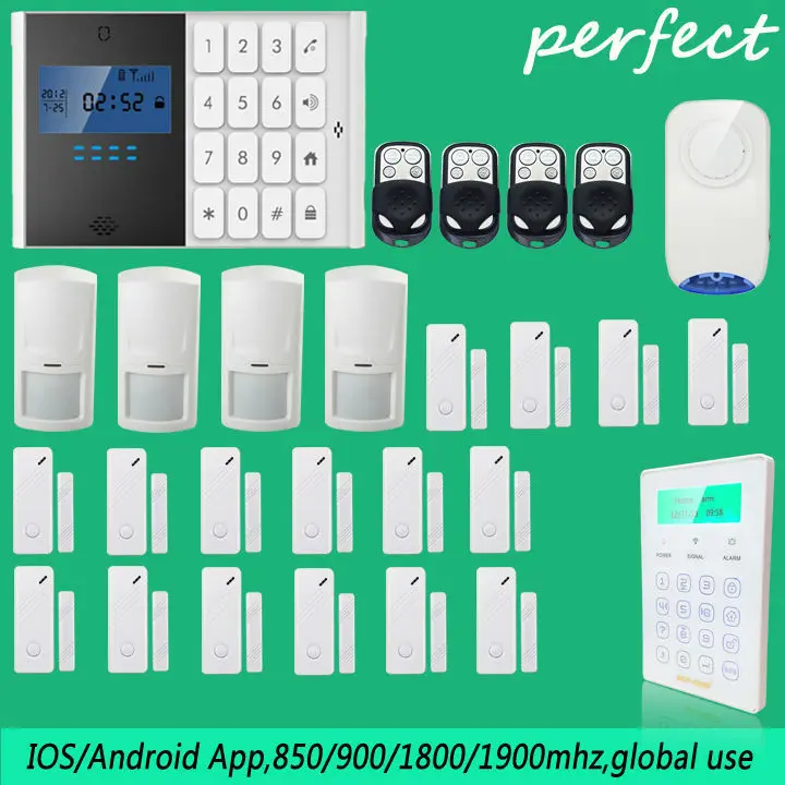 

DHL Free Shipping!Flash Siren 106 Wired/wireless Defense Zones Gsm Sms Home Alarm System Door Sensor Kit