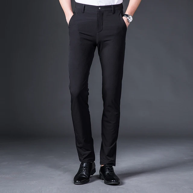 2018 mens suit pants formal men trousers office male business straight ...