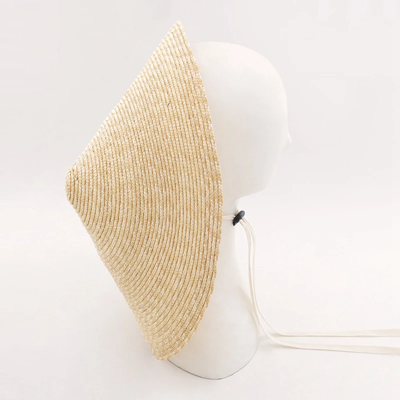 Large Brim Conical Natural Color Bamboo Rain Straw Sun Hat Female Women Funny Cylindrical Steeple-Crown Cap