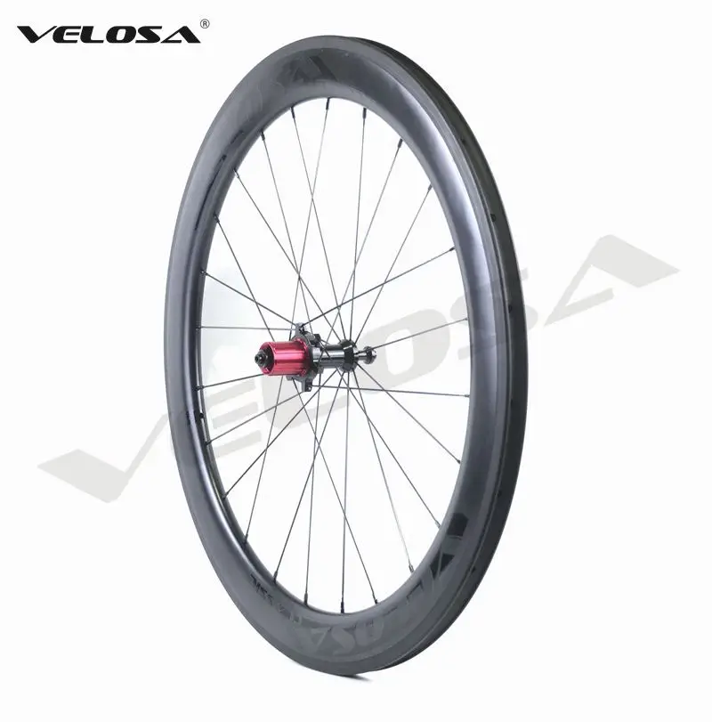 Velosa Racing 60 черная серия углеродная колесная установка, 700C дорожный велосипед супер легкие Углеродные колеса, 60 мм клинчер/трубчатые, керамические подшипники