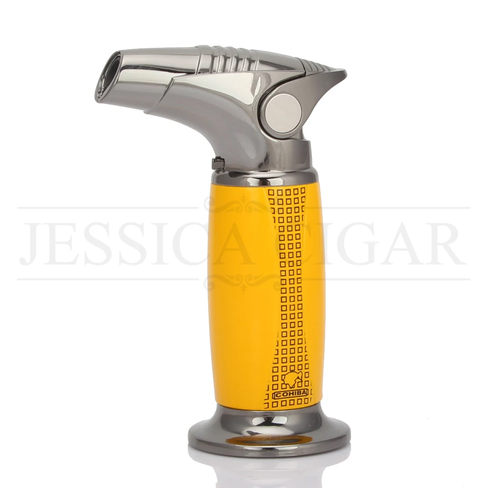 

COHIBA Outdoor BBQ Lighter Cigar Torch Lighter Butane Gas Jet Cigarette Spray Gun Windproof Metel Cigar Lighter For Kitchen