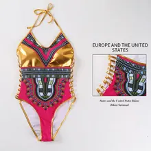 FIGOBELL, новейший сексуальный женский купальник с принтом в африканском стиле, геометрический купальник, пляжный купальный костюм с высокой талией, Maillot De Bain