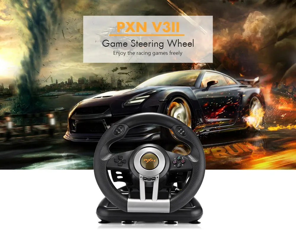 PXN V3II гоночный Игровой руль USB Вибрационный двойной мотор со складной педалью для PS3 PS4 Xbox One игровой пульт дистанционного управления