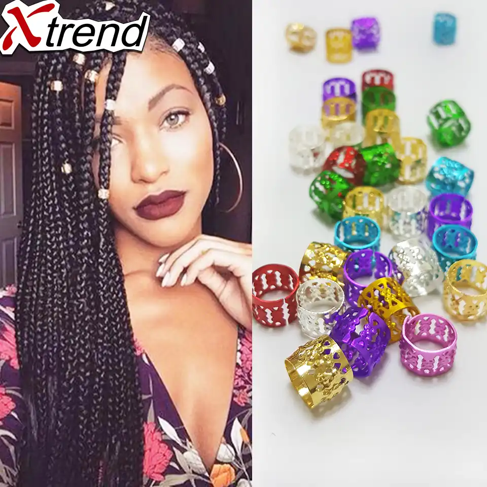 Golden And Silver Mixed Hair Beads 100pcs Lot Dreadlock Beads For Braids Micro Rings Adjustable Hair Braid Cuff Clip 8 5mm Hole