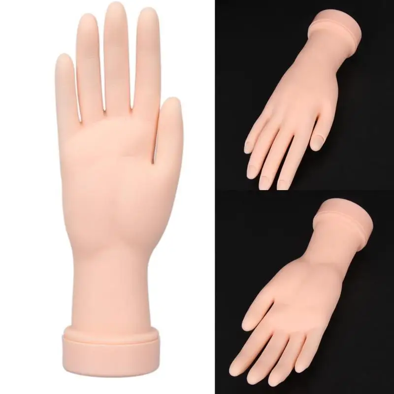 1Pcs Nail Art Practice Soft Plastic Model Hand Flexible Soft Plastic Flectional Mannequin Model Training Tool for Acrylic/Gel