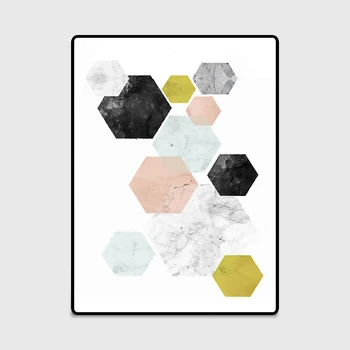 

Fashion Door/Kitchen mat Living Room Bedroom Bedside Area Rug Decorative Carpet Nordic Geometric Diamonds Black Yellow PinkWhite