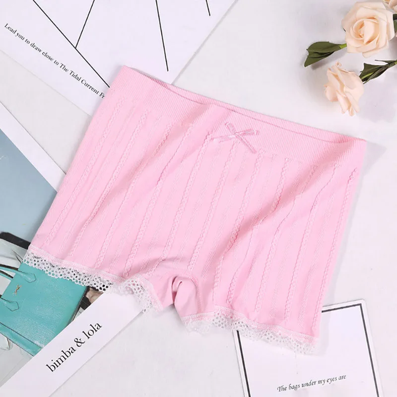 Новое Женское нижнее белье, Безшовные сексуальные кружевные трусики, дышащие трусы, летние шорты под юбку, колготки, подходят для платьев - Цвет: E Light Pink