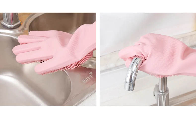 1 пара волшебных силиконовых перчаток для мытья посуды кухонные аксессуары бытовые инструменты Bathroon перчатка для скрабирования щетка для чистки домашних животных собак