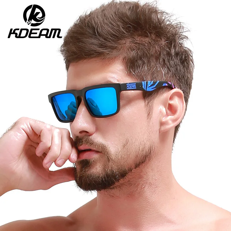 KDEAM Sports Style Polarized Sunglasses Men Fashion Outdoor Sun Glasses High Quality Polaroid Lens Goggles Male UV400 Gafas RX61