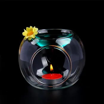 

Diameter=10cm 36pcs/pack Glass Incense Burner Candle Holder Glass Household Incense Burner Essential Oil Lamp Glass Aroma stove