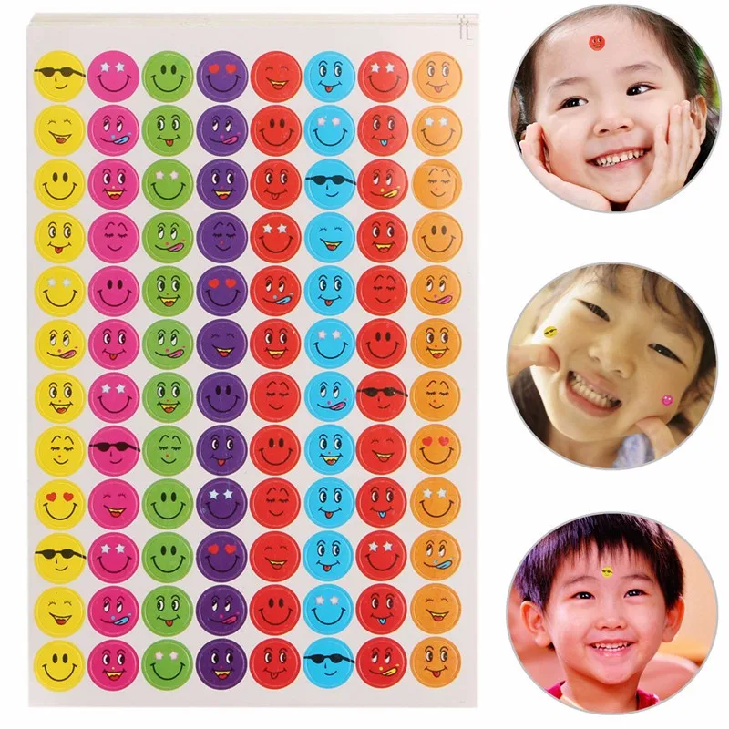 10 Sheets Best Price Mixed Color Lovely Smiley Faces Stickers Childrens