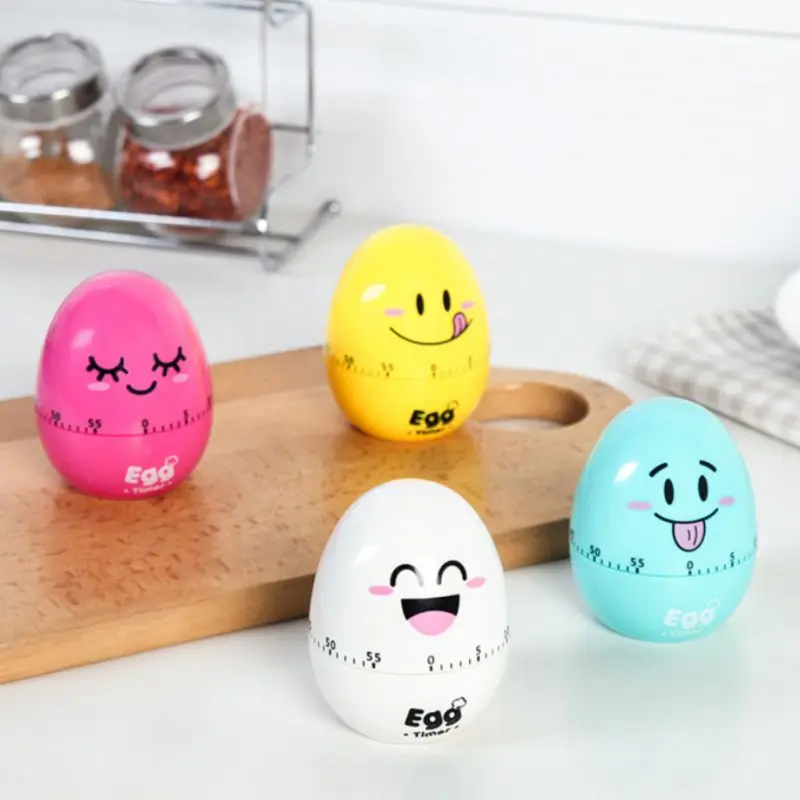 

Cute Egg Timer Machine Plastic Alarm Clock Digital Kitchen Timer Stopwatch Kitchen Cooking Tools 4 Colors Mini Timers