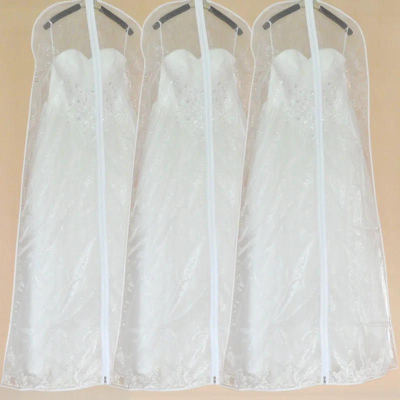 

Long 160cm 180cm White Breathable Tulle Wedding Dress Cover Bridal Robe Storage Case Dustproof Protective Bag with Zipper LH001
