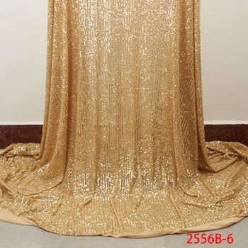 

Latest 2019 African Fabric High Quality Sequin Tulle French Lace Fabric Luxury Wedding Fabric Lace QF2556B-6