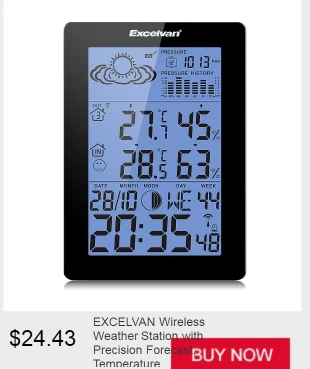 EXCELVAN Беспроводная метеостанция с прецизионным прогнозом, температурой, влажностью, фазой Луны, барометром Многофункциональное использование