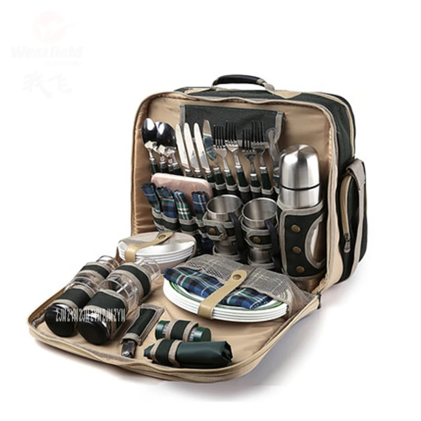 Luxury four picnic bag Outdoor equipment Four people multi-function cutlery set Keep temperature package food grade insulation Luxury four picnic bag Outdoor equipment Four people multi-function cutlery set Keep temperature package food grade insulation