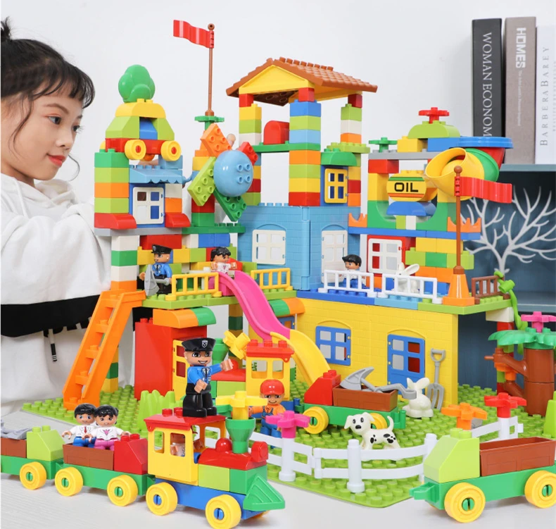 113-238 шт мраморный набор строительных блоков ABS парк развлечений лабиринт Развивающие игрушки для детей совместимы с городскими кирпичами