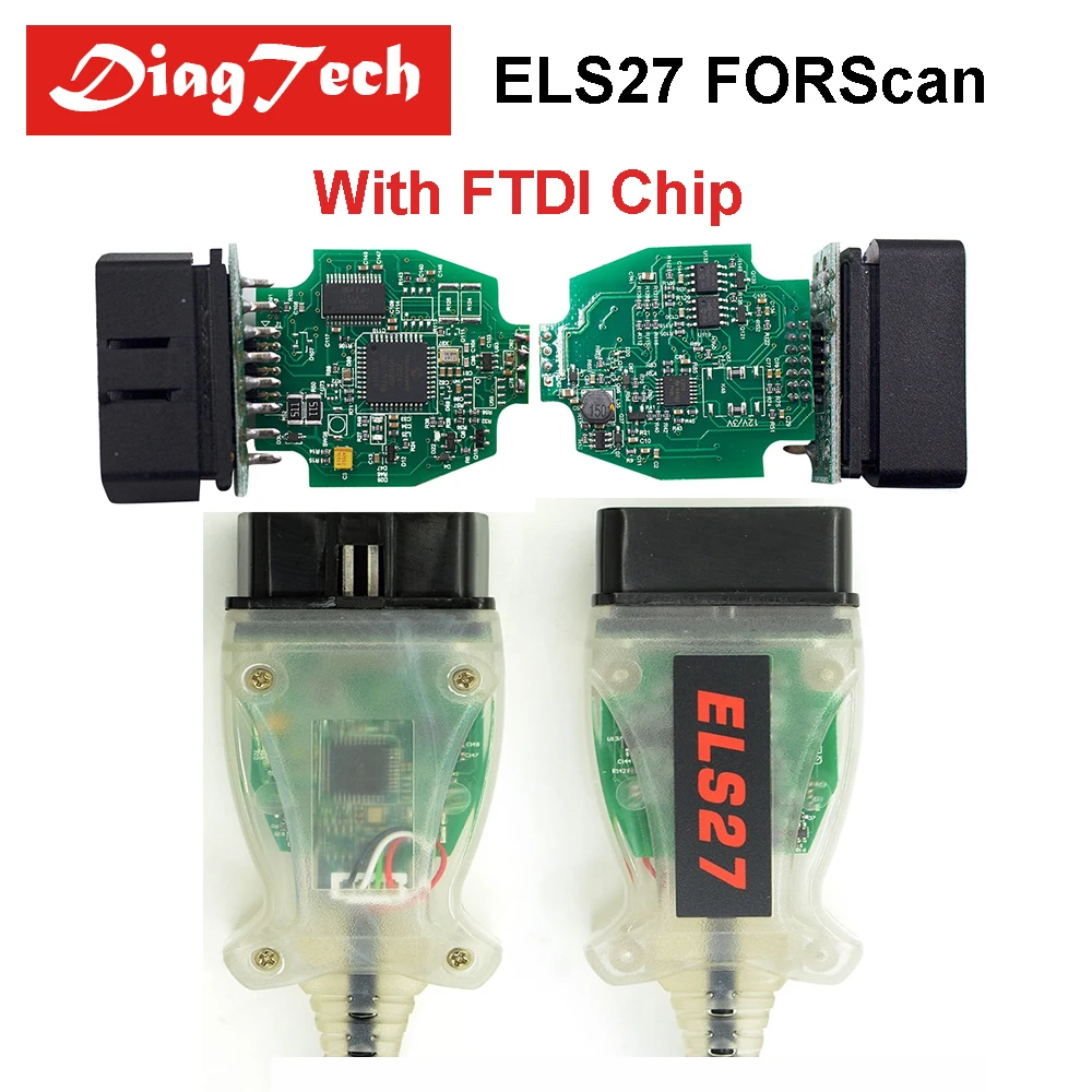 

Latest ELS27 FORScan With FTDI Chip+PIC24HJ128GP For Ford/Mazda/Lincoln/Mercury ELS 27 Scanner Green PCB Auto Diagnostic Tool