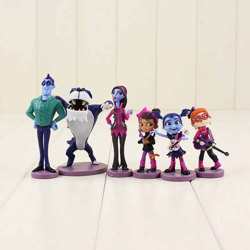 6-9 см 6 шт./лот фильм Junior Vampirina Вампир Девушка папа мама друзья Собака Фигурка модель игрушки подарок