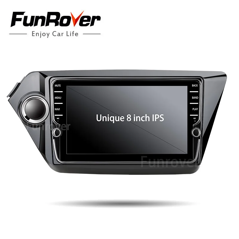 Discount Funrover 8" IPS android8.0 2 din car gps navigation multimedia for Kia k2 RIO 2011-2016 car radio video stereo player WIFI audio 1