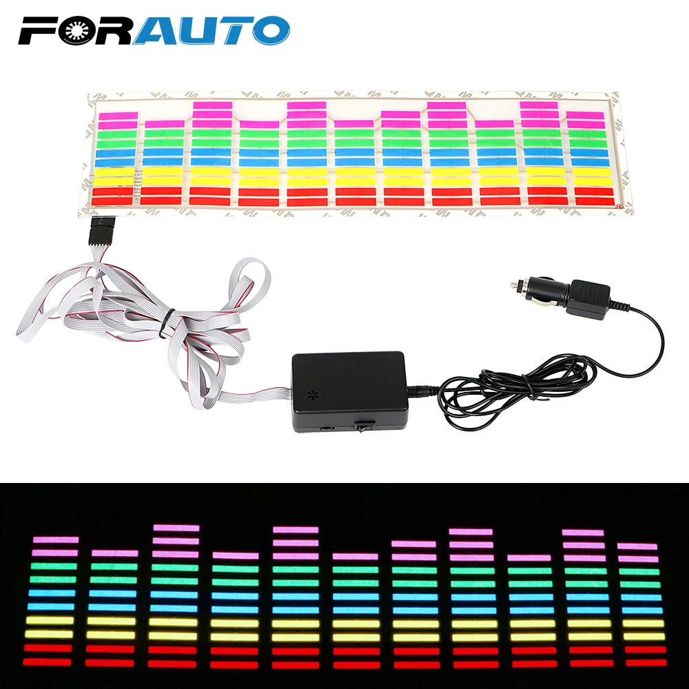 

FORAUTO Car Sticker Music Rhythm Light Car-styling Sound Activated LED Flash Lamp Rear Window Sticker Equalizer EL Sheet Lamps