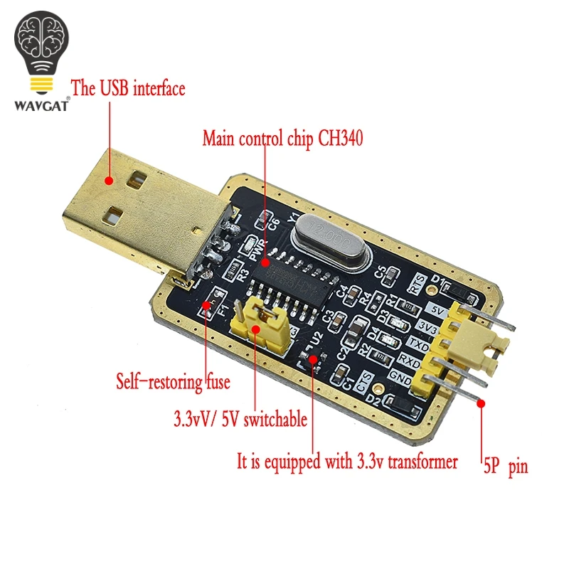 CH340 модуль USB для ttl CH340G обновление скачать небольшой проволочной щетки STC микроконтроллер Плата USB для последовательного PL2303