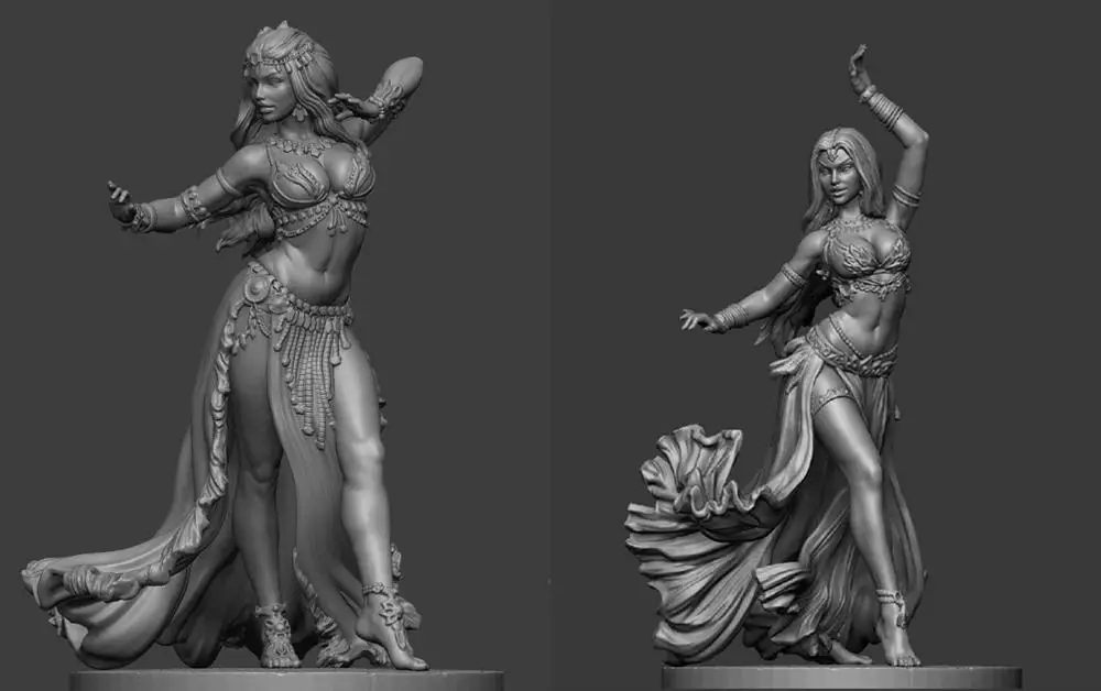 

1/24 75MM ancient woman Dancer include 2 （WITH BASE ） Resin figure Model kits Miniature gk Unassembly Unpainted
