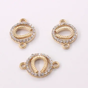 

NCRHGL Round Horseshoe Crystal Pendants Charm For Bracelet Necklace Clothing Jewelry Diy Findings Connectors Accessories 20pcs