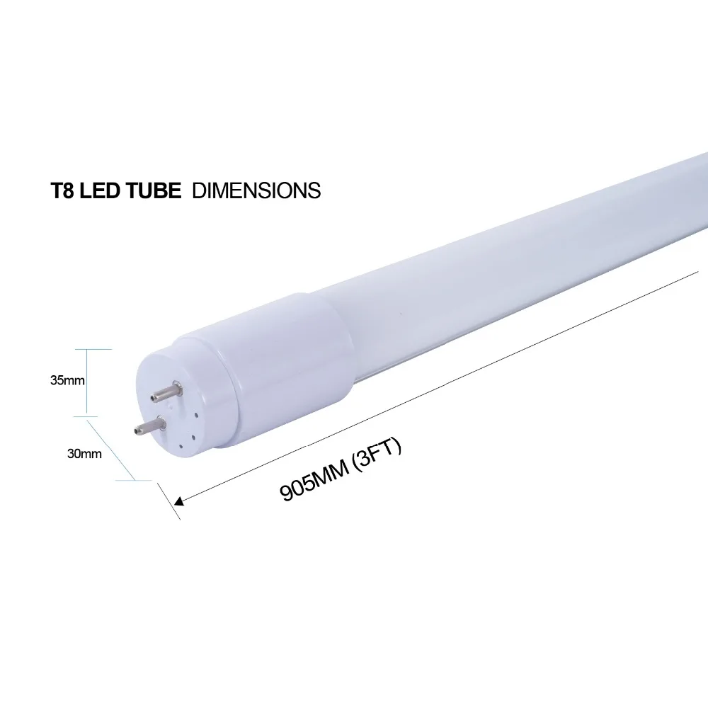 30 упак. T8 светодио дный 1/3 алюминиевая трубка свет 2FT 3FT 4FT 10 Вт-20 Вт светодио дный лампочки балластный обходной G13 базы люминесцентные замена