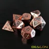 Bescon Heavy Duty Old Bronze Solid Metal Dice Set, Ancient Metallic Polyhedral D&D RPG Game Dice 7pcs Set 5