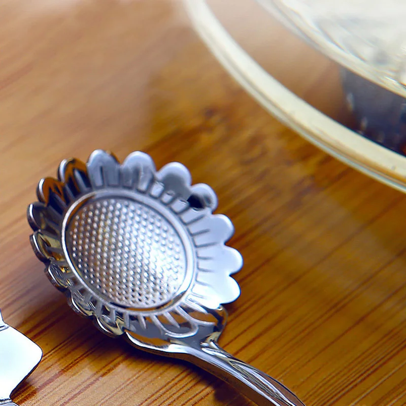 5pcs Tea Spoon Ice Cream Coffee Scoop Stainless Steel Flower Shape Soup Spoon Tableware Five Style For Choose