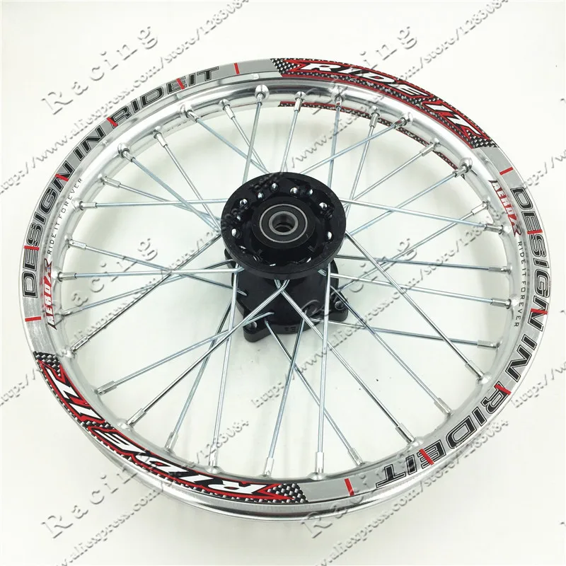 Pit Bike Racing 1.40-14" Inch Silver Alloy Front Wheel Rim with 32 holes fit 60/100-14 tyre PIT PRO Thumpstar CRF