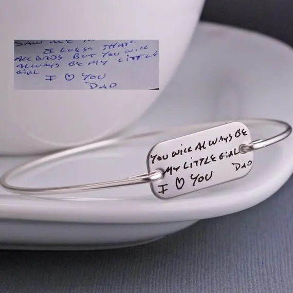 

Personality Memorial Jewelry Any Words Can Be Customed Bracelet Handwriting Bangle Dropship Accepted YP4040