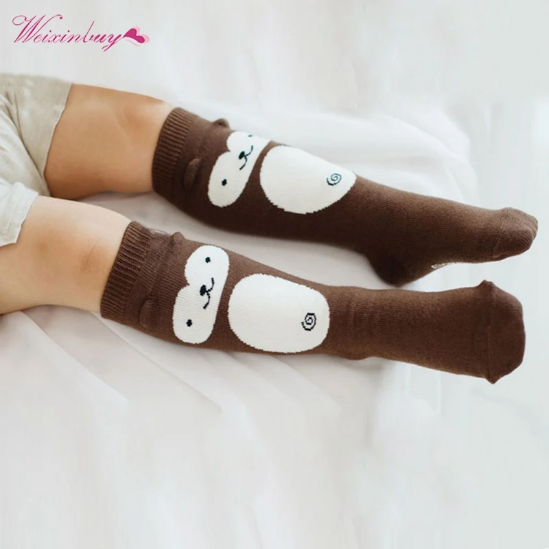 

0-4Y Baby Girls Boys Cartoon Infant Soft Cotton Knee High Hosiery Stockings