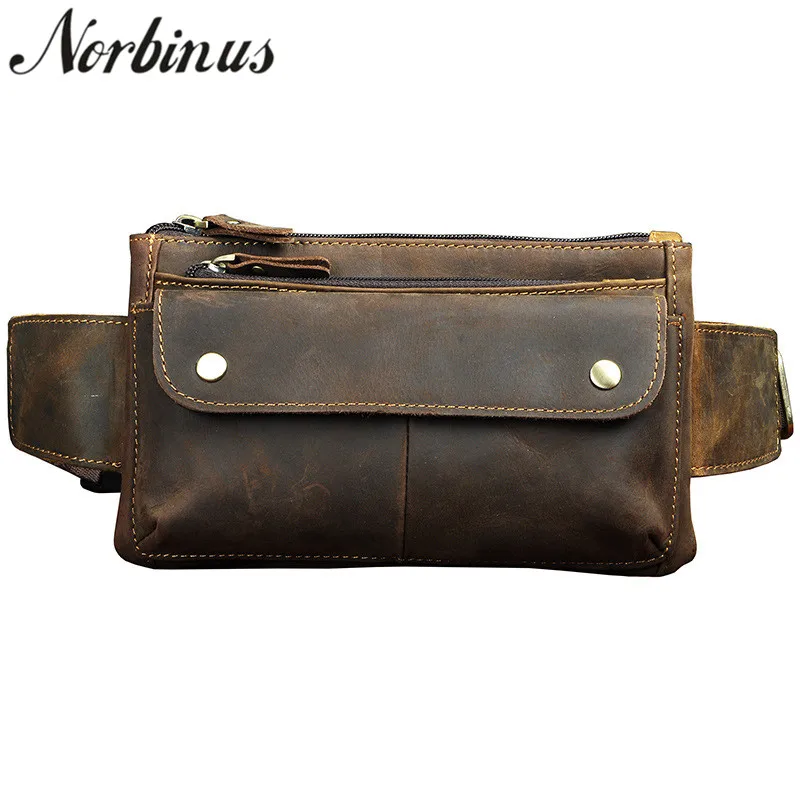 Забавная нагрудная сумка Norbinus 2018 из 100% натуральной кожи мужской кошелек | Поясные сумки -32956568498