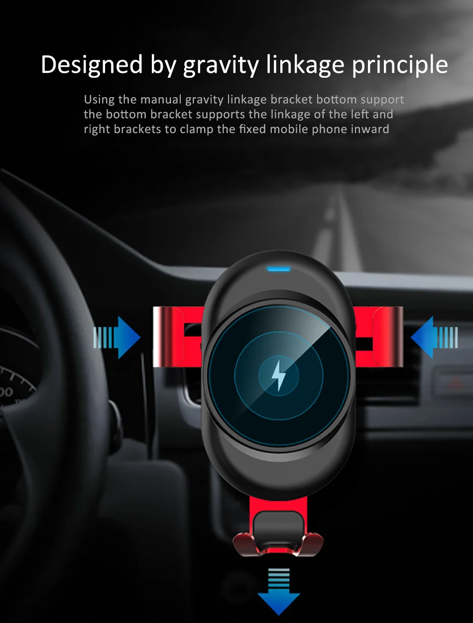 !ACCEZZ 2 in 1 Fast Car Wireless Charger Auto Phone Holder Stand For iPhone X 8 Samsung Galaxy S7 S8 S9 Plus Mount Vent Support (10)