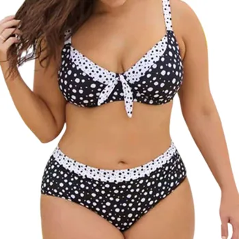 

FREE OSTRICH 2019 high quality women's retro sexy underwear pajamas wave print split high waist large size beachwear
