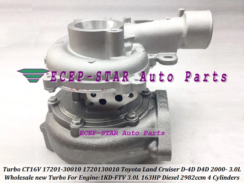 Turbo CT16V 17201-30010 17201 30010 1720130010 Турбокомпрессор для TOYOTA Land Cruiser 120 LandCruiser 1KD-FTV 1KD FTV 1KDFTV 3.0L