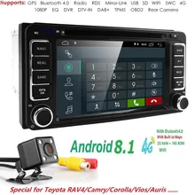 2 GB di RAM 16 GB di ROM Android 8.1 2019 nuovo 2 DIN GPS del DVD Dell’automobile PlayerFor Toyota auto radio doppio din con il GPS, BT, contro volante