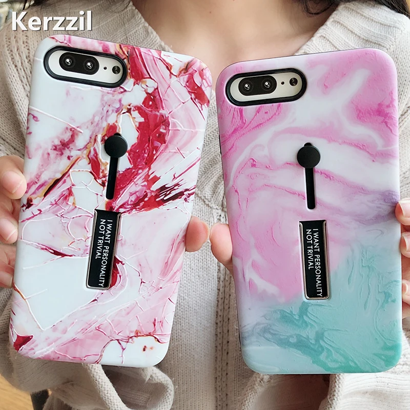 Kerzzil матовый мраморный чехол для телефона iPhone 7 6 6S 8 Plus классический цветной с