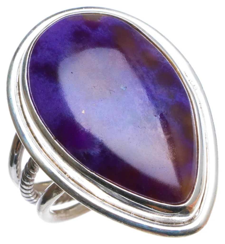 

Natural Charoite Handmade Unique 925 Sterling Silver Ring, US size 6.5 X2452