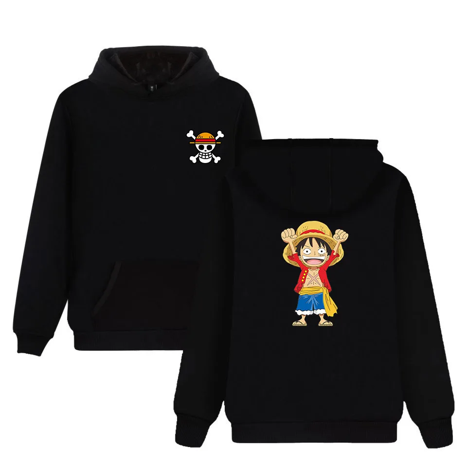 One piece Monkey D Luffy модные толстовки Аниме новое поступление хлопковая Толстовка harajuku брендовая одежда хип хоп Moleton Masculino - Цвет: Черный