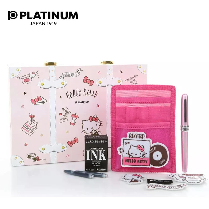 

Platinum Hello Kitty foutain pen set box kawaii pink Girly PGB-1000KT