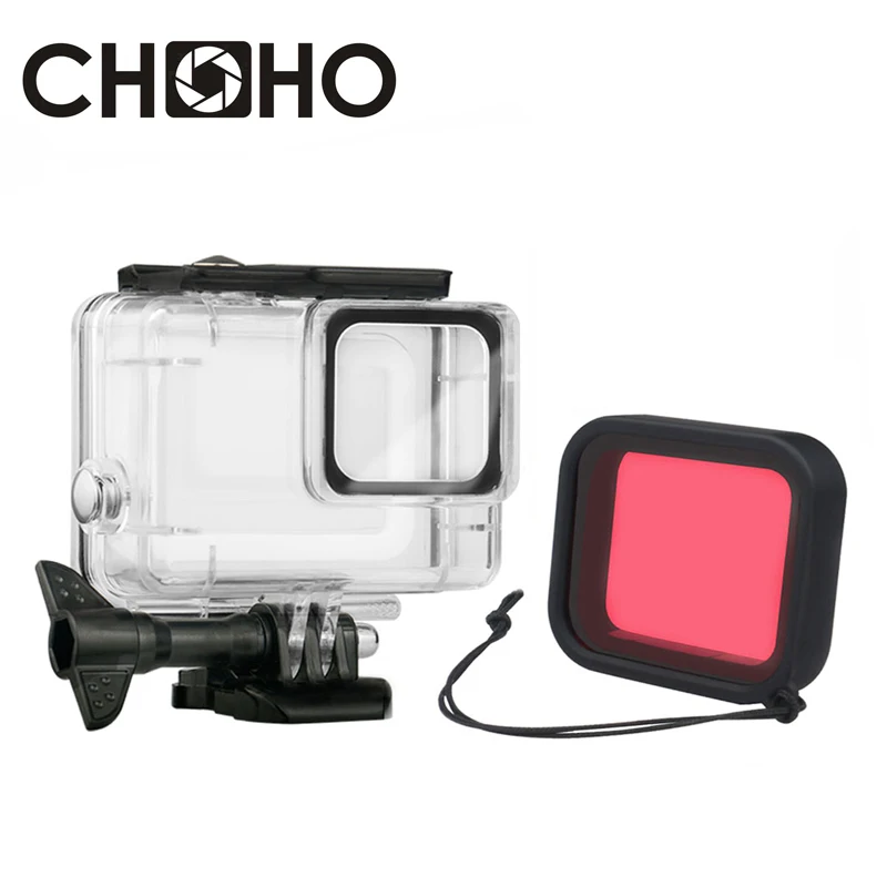 

waterproof Case Red Diving Filter lens Dive Underwater Lente Filtors Protector For Gopro Go Pro Hero 7 White Silver Accessories