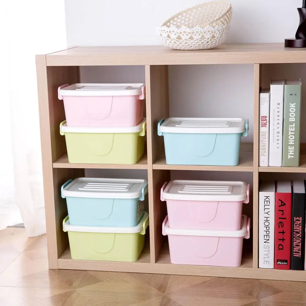 

Double Buckle Clothes Storage Box Plastic Finishing Box Wardrobe Clothing Storage Box Sundry Snack Toy Container Box With Cover