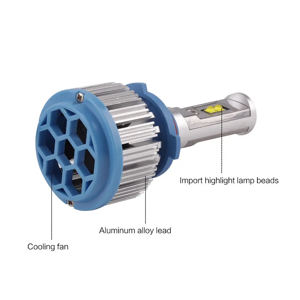 Fuleem 2 шт. T1 H4 HB2 9003 H7 H11 H8 H9 Turbo светодиодный Canbus фары противотуманные конверсионный комплект Hi Lo 80 Вт 6000 К белый водонепроницаемый