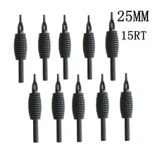 Yilong 10 шт. 25 мм 15RT новые одноразовые силиконовый черный Насадки для татуажа советы и сцепление с наконечником