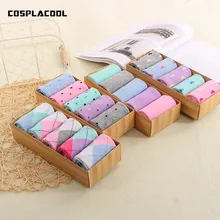 [COSPLACOOL] Высокое качество милые четыре стиля любовь/ромбовидный узор носки женские модные классические дышащие Meias креативный 5 пар/кор