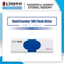 Kingston USB флэш-накопитель DT106 Флешка usb3.1 16 ГБ 32 ГБ u-диск флеш-память usb 16 ГБ 32 ГБ